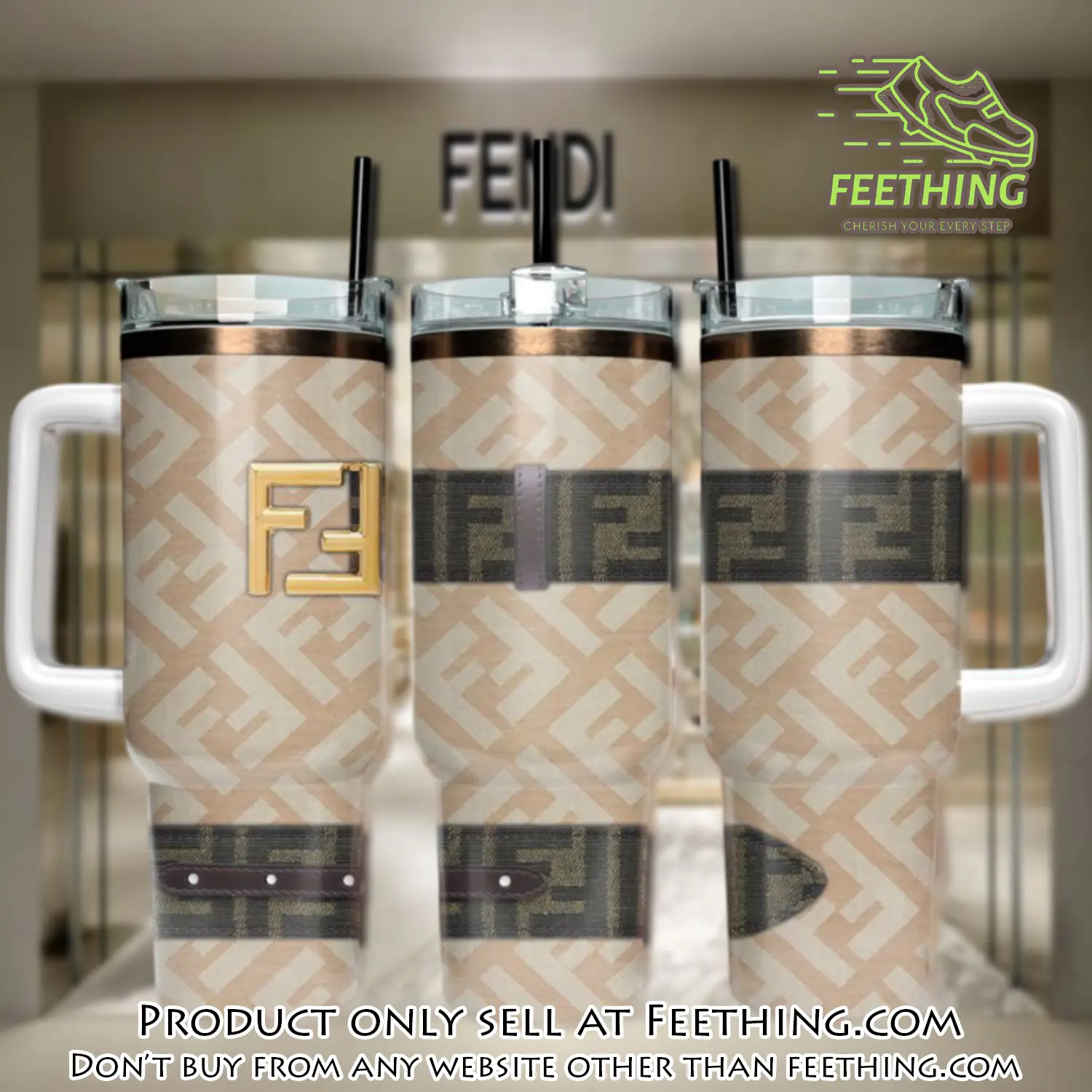 Fendi logo 40oz stanley tumbler fendi stanley tumbler ktb1067 ft5649407